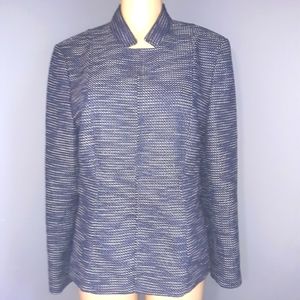 TAHARI NAVY BLUE & WHITE JACKET SZ 16